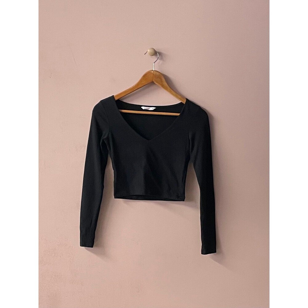 Supré Black Long Sleeve Crop Top Size XS